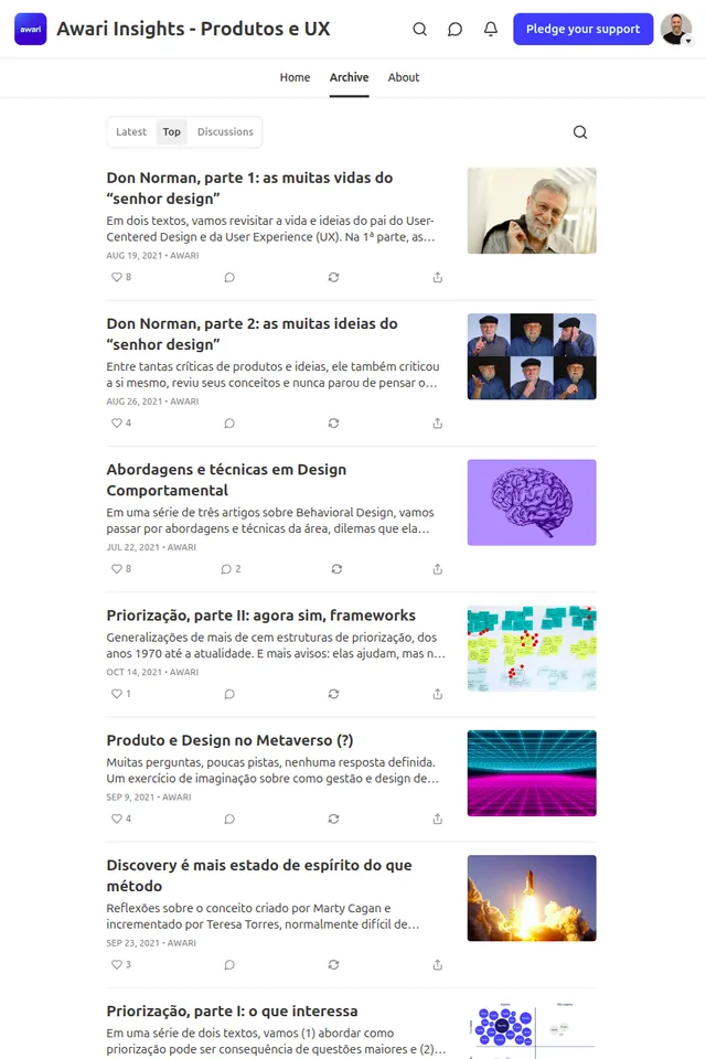 Edição de newsletter técnica da Awari sobre dados e produto